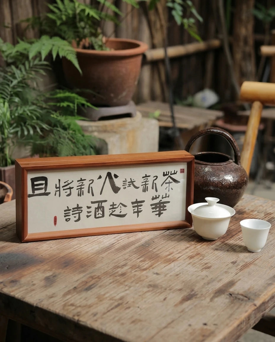 Twelve Realms of Wuyi tea set styled with teapot and gaiwan (4:5 vertical)