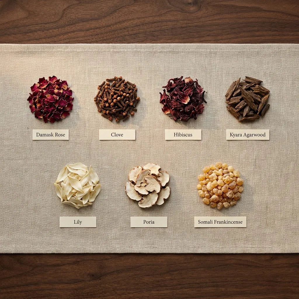 Violet Ease composition - seven sacred botanicals