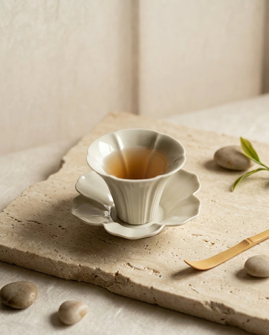 Lithos Elements Ash Glaze Sunflower Tea Cup Set hero image