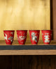 Dunhuang Flying Apsaras Red Ceramic Tea Cup Set | Chinese Cultural Creative Kung Fu Teaware | 4-Piece Gift Set 中式敦煌茶杯陶瓷文创功夫茶具