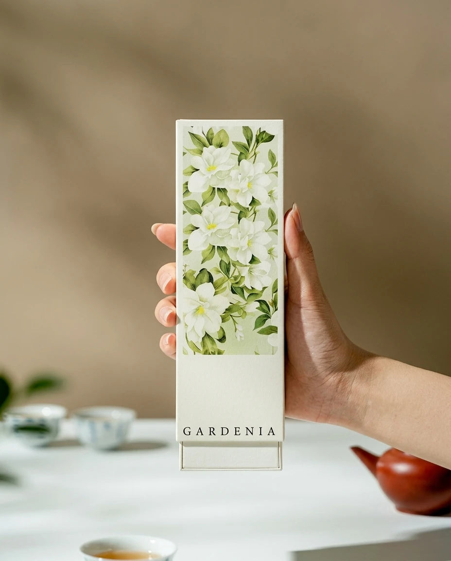Midsummer Gardenia: Holding the premium botanical incense box